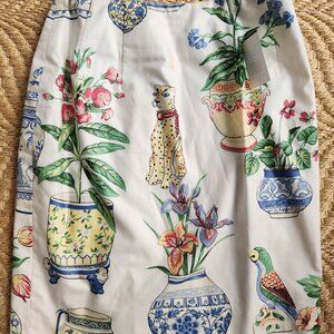 Rare HTF Steven Stolman Scalamandré Chintz Floral Print Women's Skirt Size 4